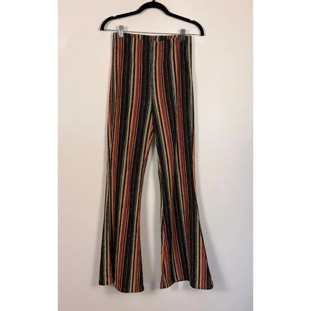 Free People Kitty Flare Stripe Pull On Retro Pants XS